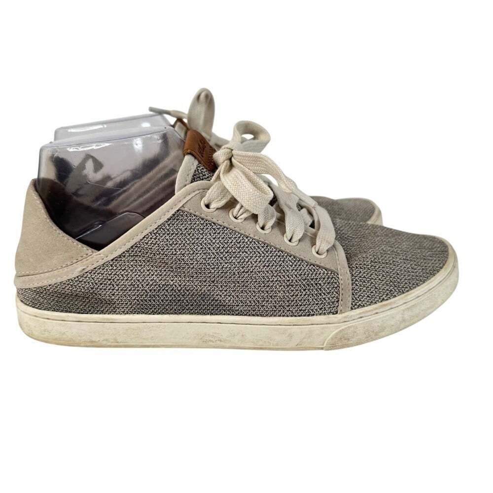 OluKai Pehuea Li Tan Knit Sneakers Womens 8.5 Comfort Walking Travel Shoes